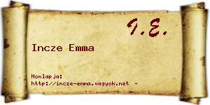 Incze Emma névjegykártya
